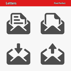 Letters Icons. Professional, pixel perfect icons optimized for both large and small resolutions. EPS 8 format.