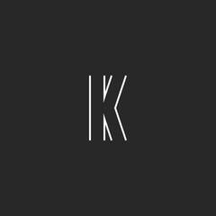 Initial letter K logo creative emblem, mockup monogram symbol deco design element