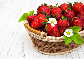 Strawberries with leaves