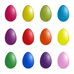 Set of matt colorful Easter Eggs. Vector illustration.
