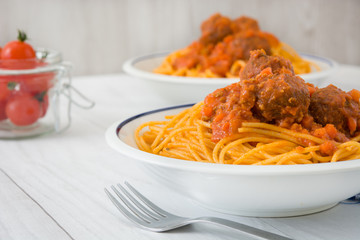 Spaghetti with meatballs
