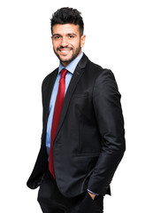     Handsome businessman isolated on white