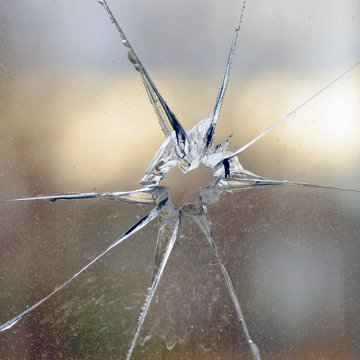 destroyed glas window