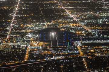 Airport Runway Night Aerial