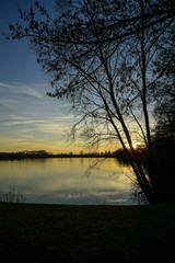 Naherhohlungsgebiet Baggersee am Rande von Schweinfurt, Unterfranken, Bayern, Deutschland