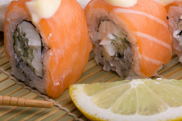  fresh fish with lemon, butter, salt and pepper