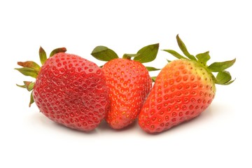 Strawberries on white
