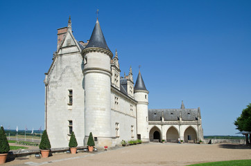 Chateau de Amboise medieval castle, Leonardo Da Vinci tomb. Loire Valley, France, Europe.