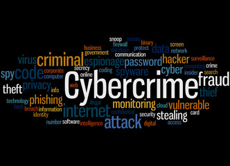Cybercrime, word cloud concept 8