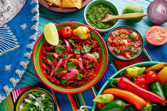 Cochinita Pibil Mexican food with red onion