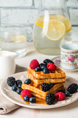 Fresh homemade brussels waffles