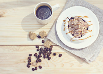 White meringues with brown chocolate stripes