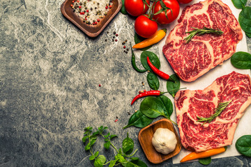 Raw fresh marbled meat Steak