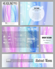Set of business templates for presentation, brochure, flyer, banner or booklet. Abstract wave vector background