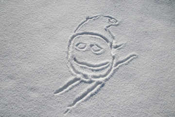 Smiley in the snow skiing