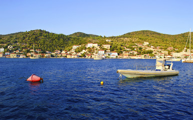 Fototapeta na wymiar landscape of Vathy Ithaca Greece - Ionian islands Greece