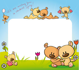 cute teddy bear in love design - vector illustration