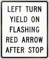 United States MUTCD road sign - Left turn after stop