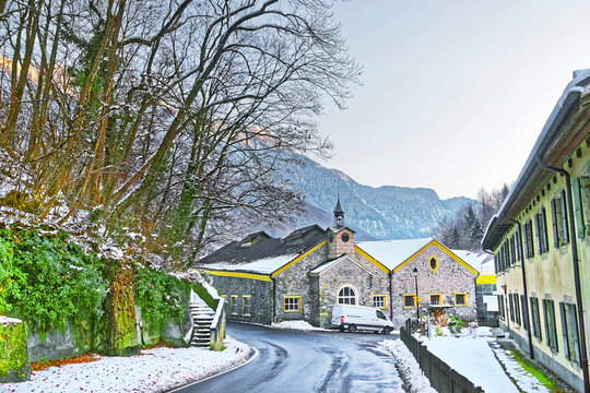 Saline de Bex office in Switzerland in winter
