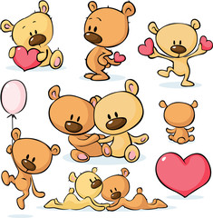 cute valentines teddy bear - vector illustration