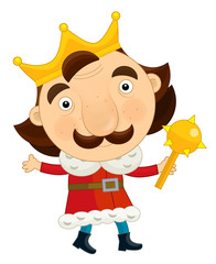Cartoon king walking - isolated - illustration for the children