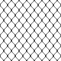 Naklejka premium Vector seamless texture. Monochrome abstract background. A grid of wavy lines.