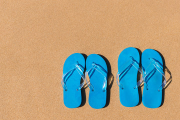 flip flops on a sand