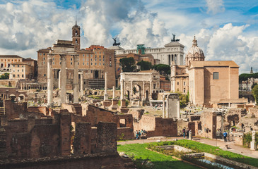 Fototapeta na wymiar Forum Romanum in Rome, Italy