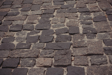 old cobblestone on the avenue