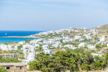 Fototapeta na wymiar Panoramic view of Mykonos island during summer. Cyclades, Greece