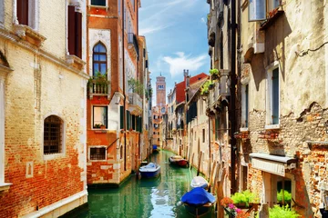 Fototapete Venedig Blick auf den Kanal Rio di San Cassiano in Venedig, Italien