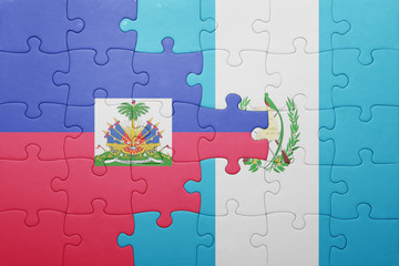 puzzle with the national flag of guatemala and haiti