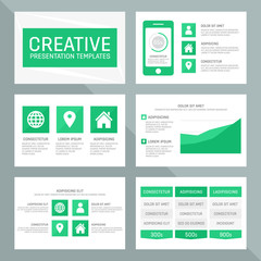 Vector template for multipurpose presentation slides with graphs and charts.