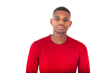 Fototapeta premium Portrait of a young african american man isolated on white backg