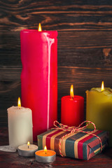 Gift boxes and candles