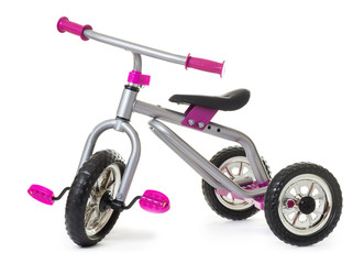 Fototapeta na wymiar Children's tricycle pink bicycle