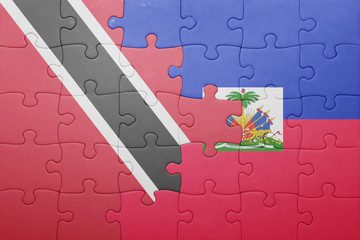 puzzle with the national flag of haiti and trinidad and tobago