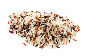 Rice, natural long rice grain for isolated background.