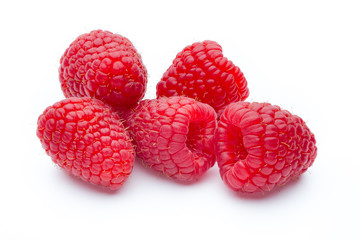 Raspberry isolated on the white background.