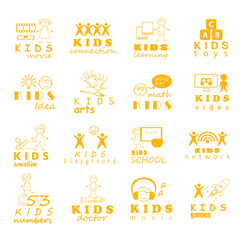 Children Icons Set - Vector Illustration, Graphic Design. Collection Of Color Icons, For Web, Websites, Print, Presentation Templates, Mobile Applications And Promotional Materials