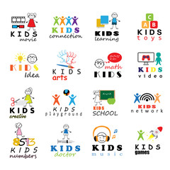 Children Icons Set - Vector Illustration, Graphic Design. Collection Of Color Icons, For Web, Websites, Print, Presentation Templates, Mobile Applications And Promotional Materials