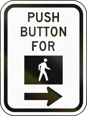 United States MUTCD road sign - Crosswalk instructions