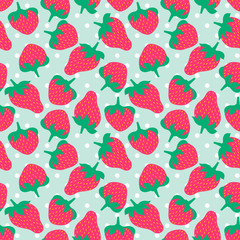 Seamless vector pattern with strawberries
