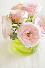 pink rose flowers in a vase