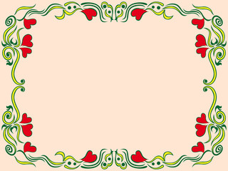 Postcard with colorful floral elements