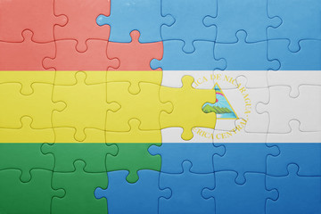puzzle with the national flag of nicaragua and bolivia
