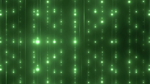 Floodlights green disco background. Abstract motion background, shining lights, energy waves.