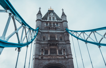 One of the towers on the Tower Bridge, London