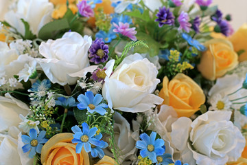 colorful of rose artificial flower