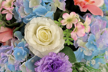 colorful of rose artificial flower